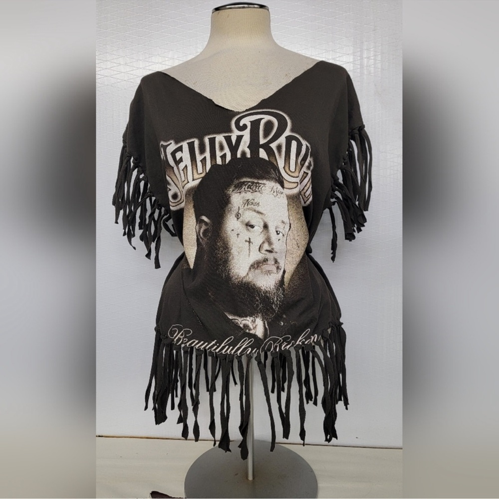 Stylish Black Fringe Women Top